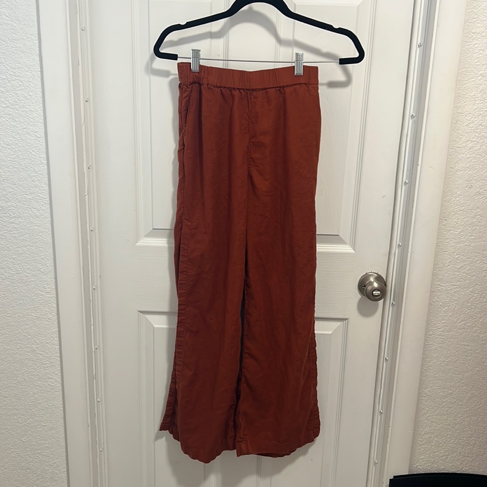 Abercrombie & Fitch Rust Linen Pants